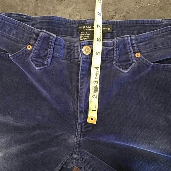 Vintage 90s Rampage Navy Velvet Low Rise Bootcut Jeans, Size 9 - Picture 16 of 16